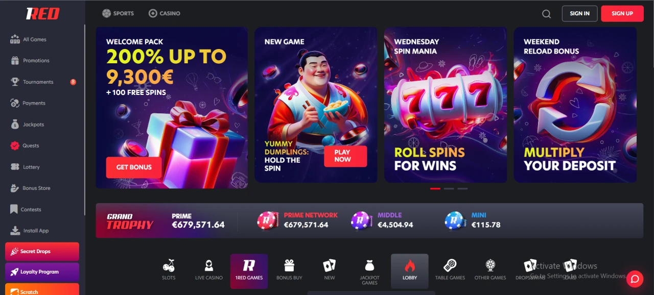1Red Casino NonGamstop Casino